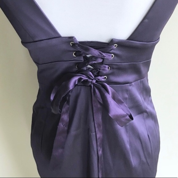 Donna Ricco stretch satin sheath purple dress - Picture 3 of 8